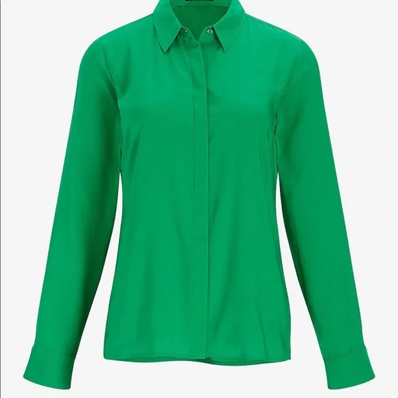 green emerald velvet dress Laura Crop Satin Shirt Dark Green, Xs/S